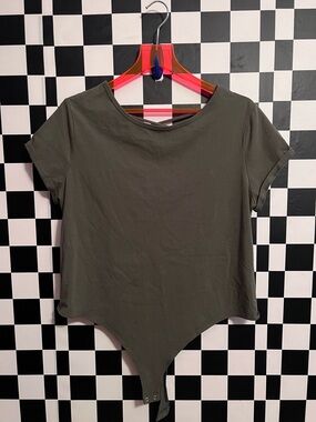No Boundaries Olive Green Short Sleeve Bodysuit